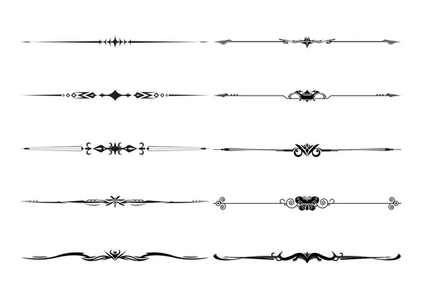 一連の装飾的な要素 罫線とページ フレームをルールします ベクトル図 — ストックベクタ