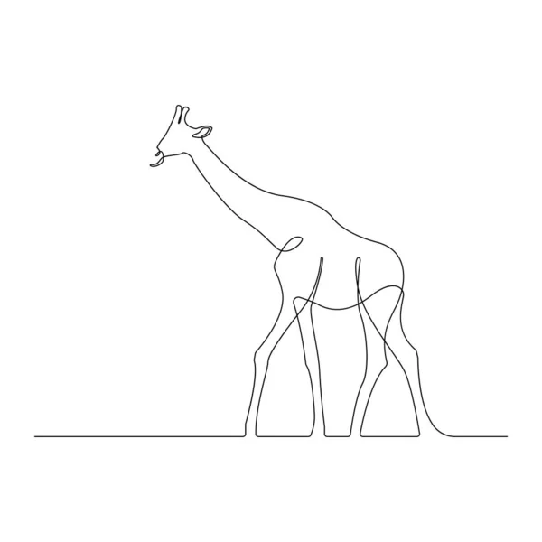 Disegno Continuo Una Linea Giraffa Illustrazione Vettoriale Stile Minimalismo Disegnato — Vettoriale Stock