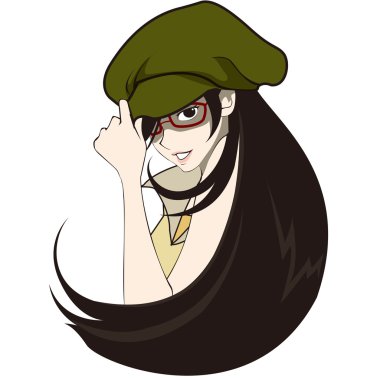 Illustration of beautiful detective woman wearing red grasses and hat vector Illustration of beautiful detective woman wearing red grasses and hat vector