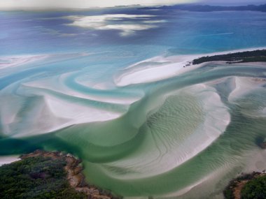 Whitehaven plaj Whitsundays, Queensland - Avustralya - hava VI