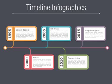 zaman çizelgesi infographics şablonu
