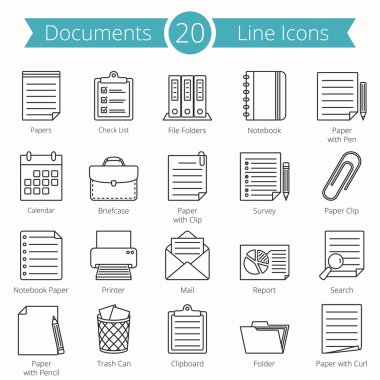 Belgeler satırı simgeler