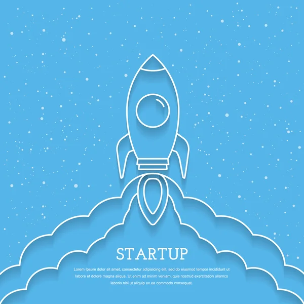 Lanzamiento de cohetes - Startup Ccncept — Vector de stock