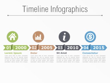 zaman çizelgesi infographics şablonu