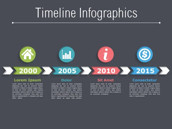 Modelo de infográficos de linha do tempo — Vetor de Stock