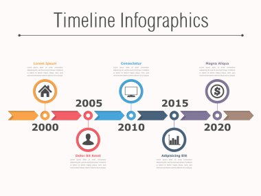 Zaman çizelgesi infographics oklarla