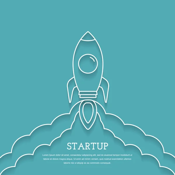 Lanzamiento de cohetes - Startup Ccncept — Vector de stock