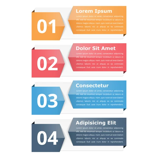 Objetos infográficos con números y texto — Vector de stock