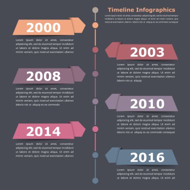 zaman çizelgesi infographics şablonu