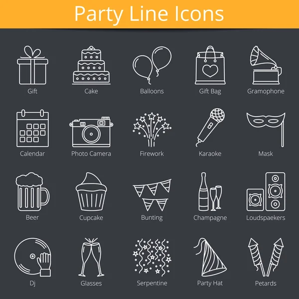 Party Icons Set — Stock Vector