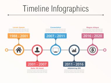 zaman çizelgesi infographics şablonu