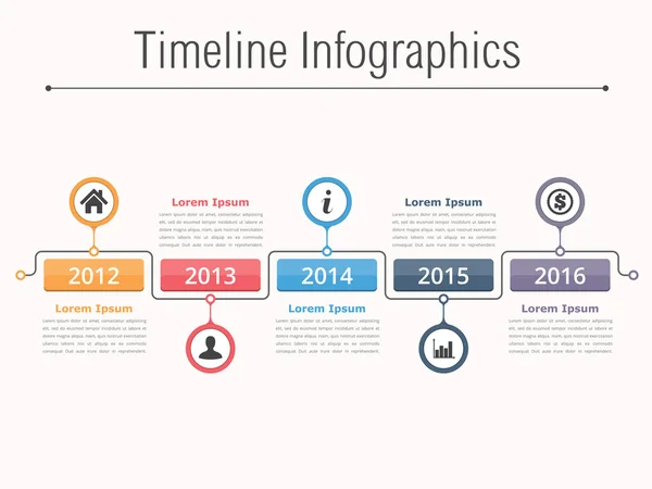 Zeitleiste Infografik-Vorlage — Stockvektor