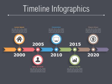 zaman çizelgesi infographics şablonu