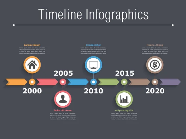 Plantilla de infografías cronológicas — Vector de stock