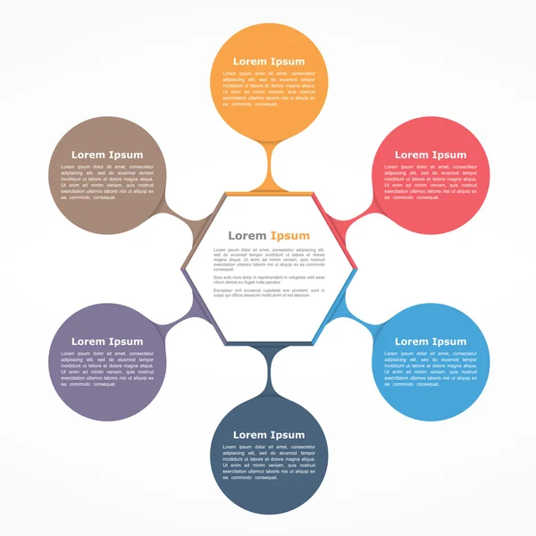 Flow Chart Six Element — стоковый вектор