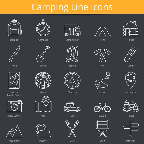 Camping Icons Set — Stock Vector