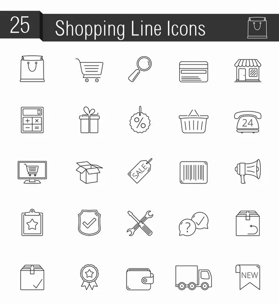 Shopping-Ikonen gesetzt — Stockvektor