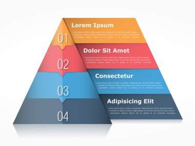Infographics dört elementin piramit