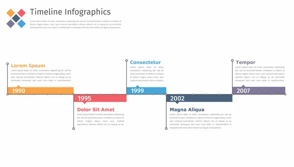 Plantilla de infografías cronológicas — Archivo Imágenes Vectoriales