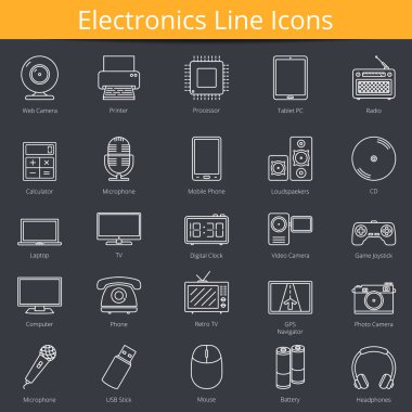 Electronics Line Icons clipart