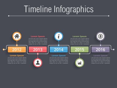 zaman çizelgesi infographics şablonu