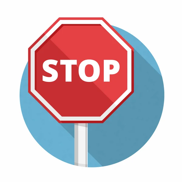 Stop Sign Flat Design — Stock Vector