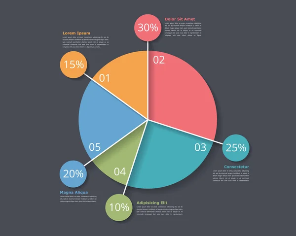 Plantilla gráfico de pastel — Vector de stock