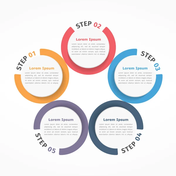 Cirkel grafiekelementen vijf — Stockvector