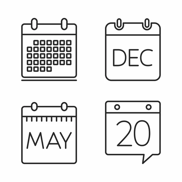 Iconos de línea de calendario — Vector de stock