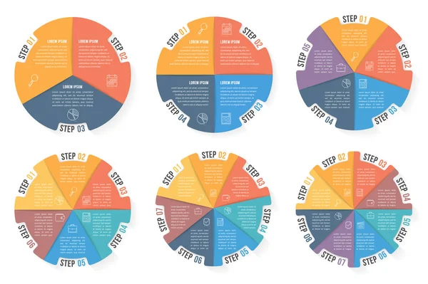 Κύκλος Infographic Πρότυπα Και Στοιχεία Βήματα Επιλογές Διάγραμμα Ροής Εργασίας — Διανυσματικό Αρχείο
