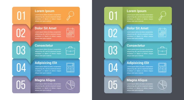 Infographic Template Five Steps Options Workflow Process Diagram Vector Eps10 — Stockový vektor