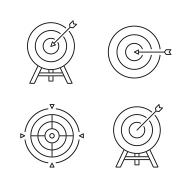 Dört hedef çizgi simgesi, vektör eps10 illüstrasyon