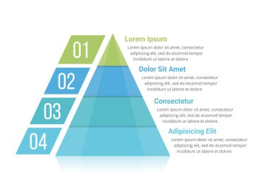 Dört elementli piramit bilgi şablonu, vektör eps10 illüstrasyon