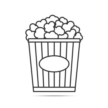 Popcorn line icon on white background, vector eps10 illustration