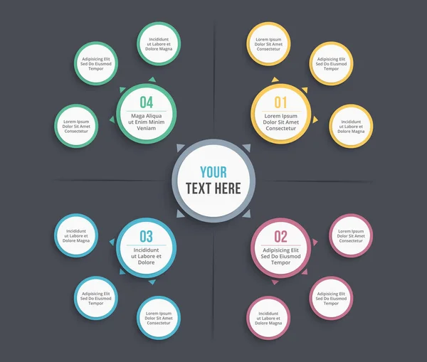 Absrtacmind Map Template Business Infographics Vector Eps10 Illustration — 스톡 벡터