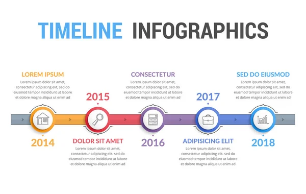 Modèle Infographie Chronologique Diagramme Flux Travail Processus Illustration Vectorielle Eps10 — Image vectorielle