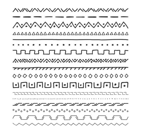 Divisori Geometrici Disegnati Mano Sfondo Bianco Illustrazione Vettoriale Eps10 — Vettoriale Stock