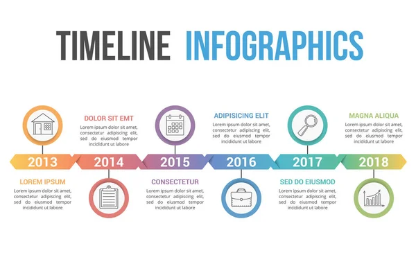 Timeline Infographics Template Workflow Process Diagram Can Used Steps Options — Stock Vector
