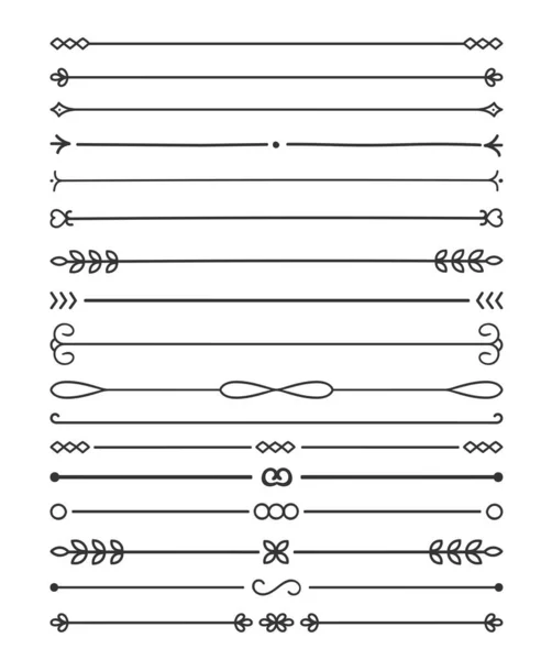 Divisores Dibujados Mano Líneas Vector Eps10 Ilustración — Archivo Imágenes Vectoriales