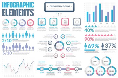 Bilgi ögeleri - çubuk ve çizgi grafikleri, insan bilgi grafikleri, çember diyagramı, süreç diyagramı, adımlar / seçenekler, yuvarlak ilerleme göstergeleri, zaman çizelgesi, yüzdeler, vektör eps10 illüstrasyonu