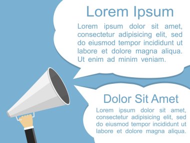 konuşma balonları ile megafon