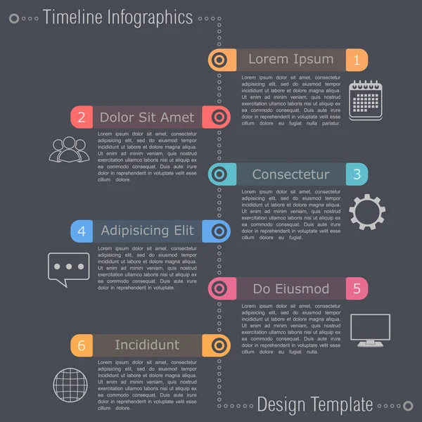 Idővonal-infografika — Stock Vector