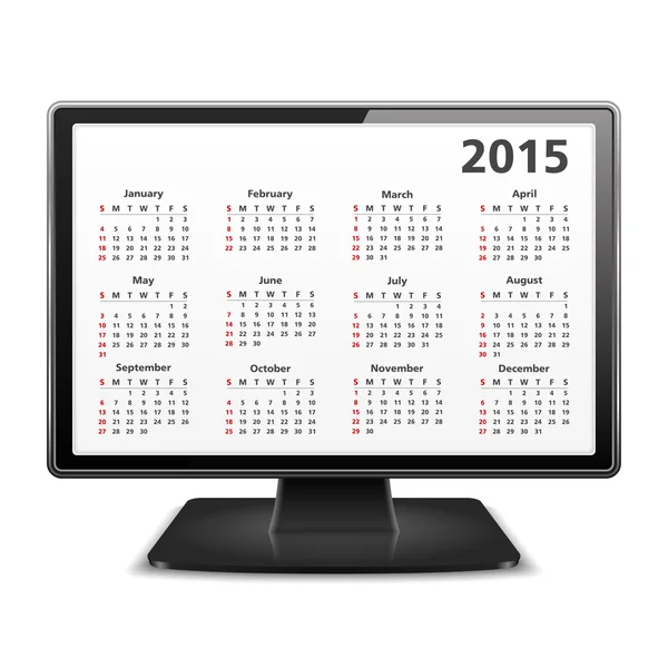 2015 カレンダー — ストックベクタ