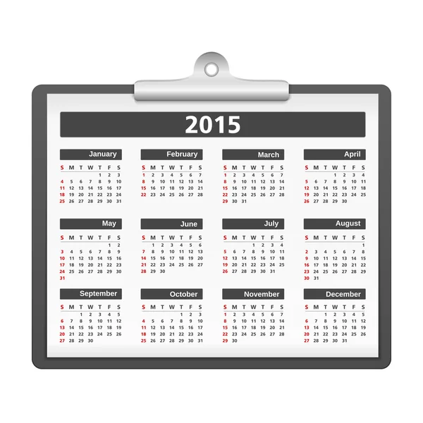 2015 カレンダー — ストックベクタ