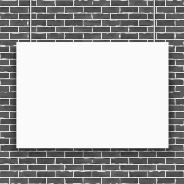 Pancarta en la pared de ladrillo — Vector de stock