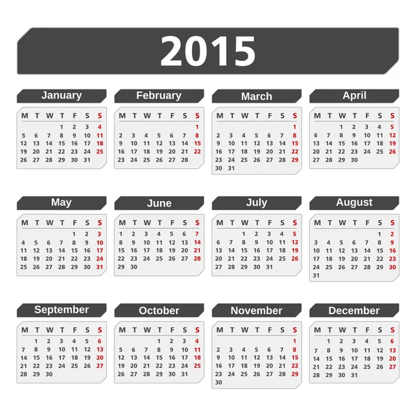 2015 Calendar — Stock Vector