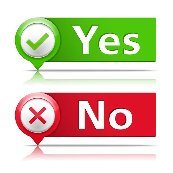 Yes and No Banners — Stock Vector
