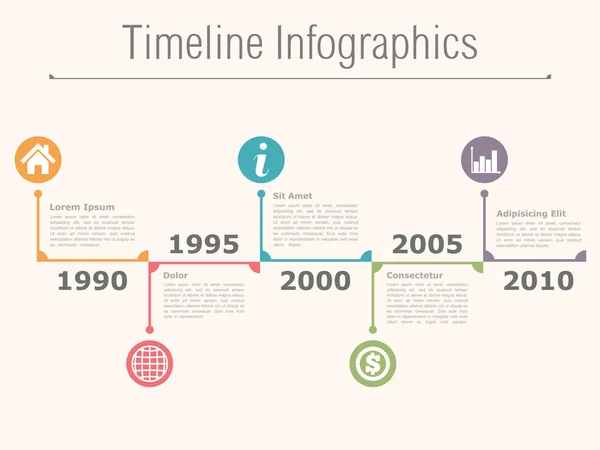 Infografiche sulla linea temporale — Vettoriale Stock