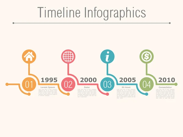 Tijdlijn infographics — Stockvector