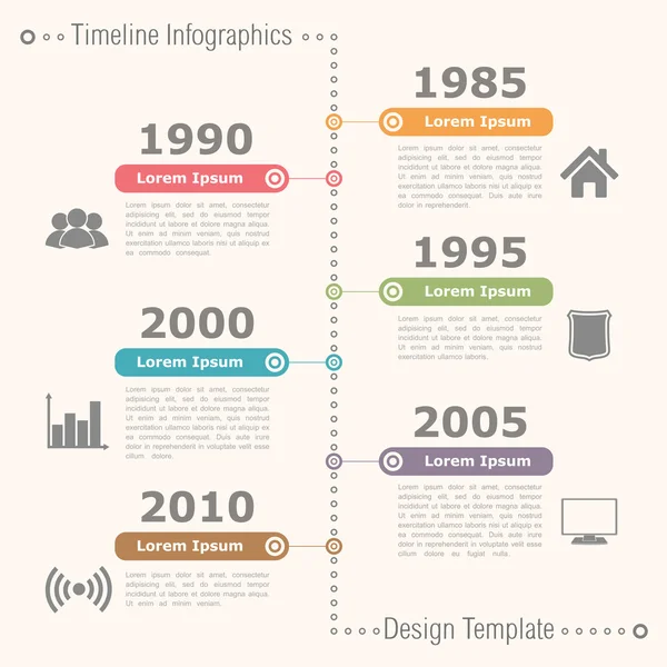 Infografías de línea de tiempo — Archivo Imágenes Vectoriales